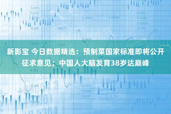 新影宝 今日数据精选：预制菜国家标准即将公开征求意见；中国人大脑发育38岁达巅峰